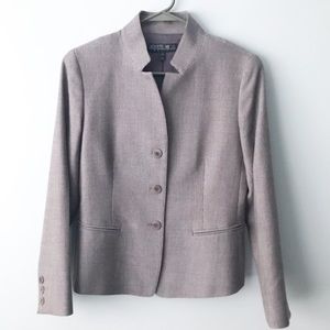 Lafayette 148 Petite Mandarin Collar Blazer Jacket